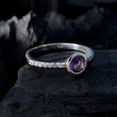 Naomi Purple Gemstone Halo Ring with Sterling Silver
