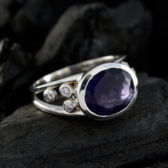 Layla Purple Gemstone Halo Ring with Sterling Silver