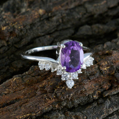 Jiwoo Purple Gemstone Halo Ring with Sterling Silver