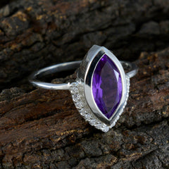 Putri Purple Gemstone Halo Ring Sterling Silver