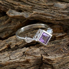 Meera Purple Gemstone Halo Ring Sterling Silver