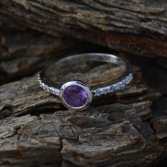 Naomi Purple Gemstone Halo Ring with Sterling Silver