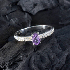 Luna Purple Gemstone Halo Ring with Sterling Silver