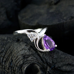 Jiwoo Purple Gemstone Halo Ring with Sterling Silver