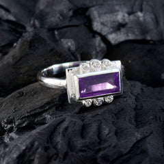Clara Purple Gemstone Halo Ring with Silver Setting