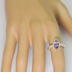 Ha-eun Purple Gemstone Halo Ring with Silver Band