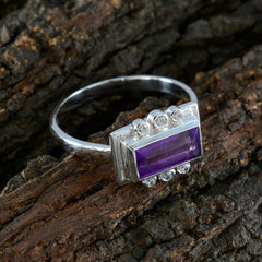 Clara Purple Gemstone Halo Ring with Silver Setting