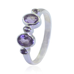 Naomi Purple Gemstone Halo Ring Sterling Silver