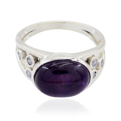 Alejandra Purple Gemstone Halo Ring in Sterling Silver Amethyst Purple