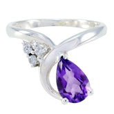 Jiwoo Purple Gemstone Halo Ring with Sterling Silver Amethyst Purple