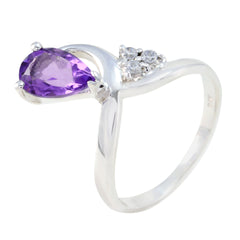 Jiwoo Purple Gemstone Halo Ring with Sterling Silver