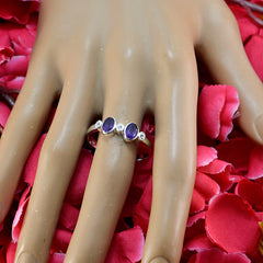 Naomi Purple Gemstone Halo Ring Sterling Silver
