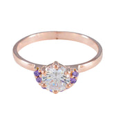 Abigail Purple Gemstone Ring for Women with Rose Gold Amethyst Purple