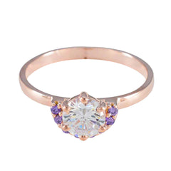 Abigail Purple Gemstone Ring for Women with Rose Gold Amethyst Purple