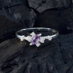 Yan Purple Gemstone Ring for Women with Silver Accents