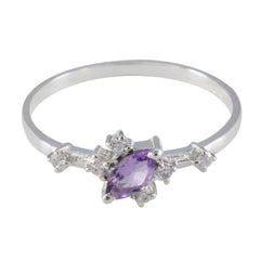 Yan Purple Gemstone Ring for Women with Silver Accents Amethyst Purple