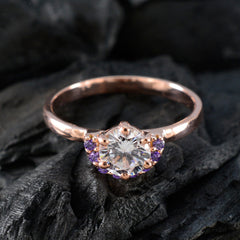 Abigail Purple Gemstone Ring for Women with Rose Gold