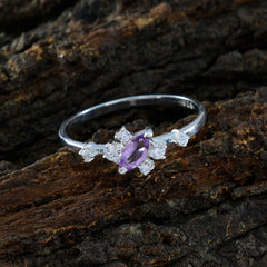 Yan Purple Gemstone Ring for Women with Silver Accents