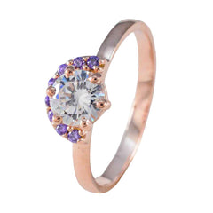 Abigail Purple Gemstone Ring for Women with Rose Gold
