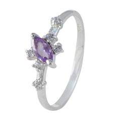 Yan Purple Gemstone Ring for Women with Silver Accents