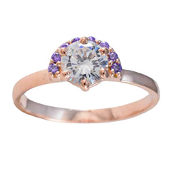 Abigail Purple Gemstone Ring for Women with Rose Gold