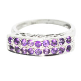 Aiko Purple Gemstone Ring with Silver Shine Amethyst Purple