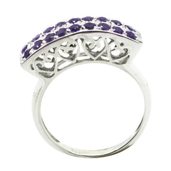 Aiko Purple Gemstone Ring with Silver Shine