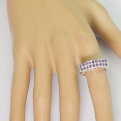 Aiko Purple Gemstone Ring with Silver Shine