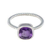 Eun-ji Purple Gemstone Solitaire Ring in Silver Amethyst Purple