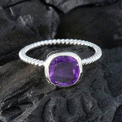 Eun-ji Purple Gemstone Solitaire Ring in Silver