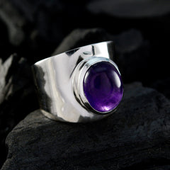 Alejandra Purple Gemstone Solitaire Ring in Silver