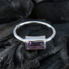 Hye-jin Purple Gemstone Solitaire Ring in Silver