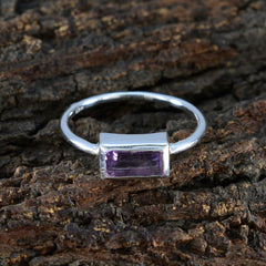 Hye-jin Purple Gemstone Solitaire Ring in Silver