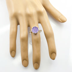 Riley Purple Gemstone Solitaire Ring in Silver