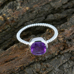 Eun-ji Purple Gemstone Solitaire Ring in Silver