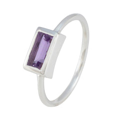 Hye-jin Purple Gemstone Solitaire Ring in Silver