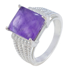 Meera Purple Gemstone Solitaire Ring in Silver