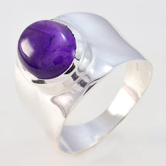 Alejandra Purple Gemstone Solitaire Ring in Silver