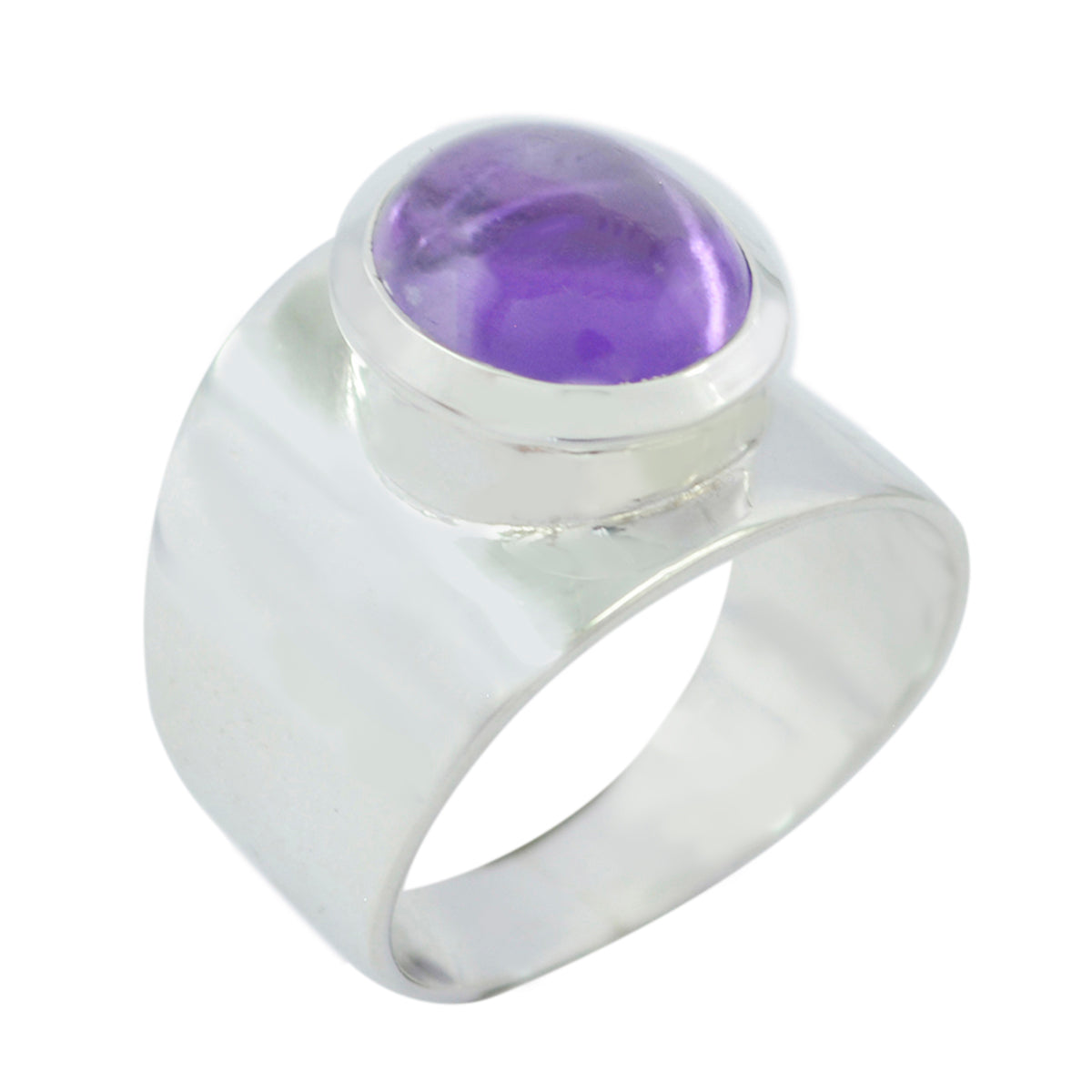 Alejandra Purple Gemstone Solitaire Ring in Silver Amethyst Purple
