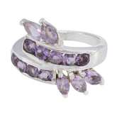 Tereza silver wrap ring with marquise and round amethyst accents purple gemstone statement ring