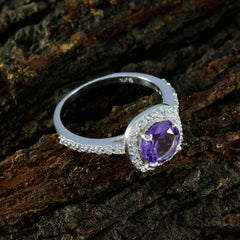 Hanna Purple Halo Engagement Ring with Amethyst Gemstone