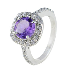 Hanna Purple Halo Engagement Ring with Amethyst Gemstone