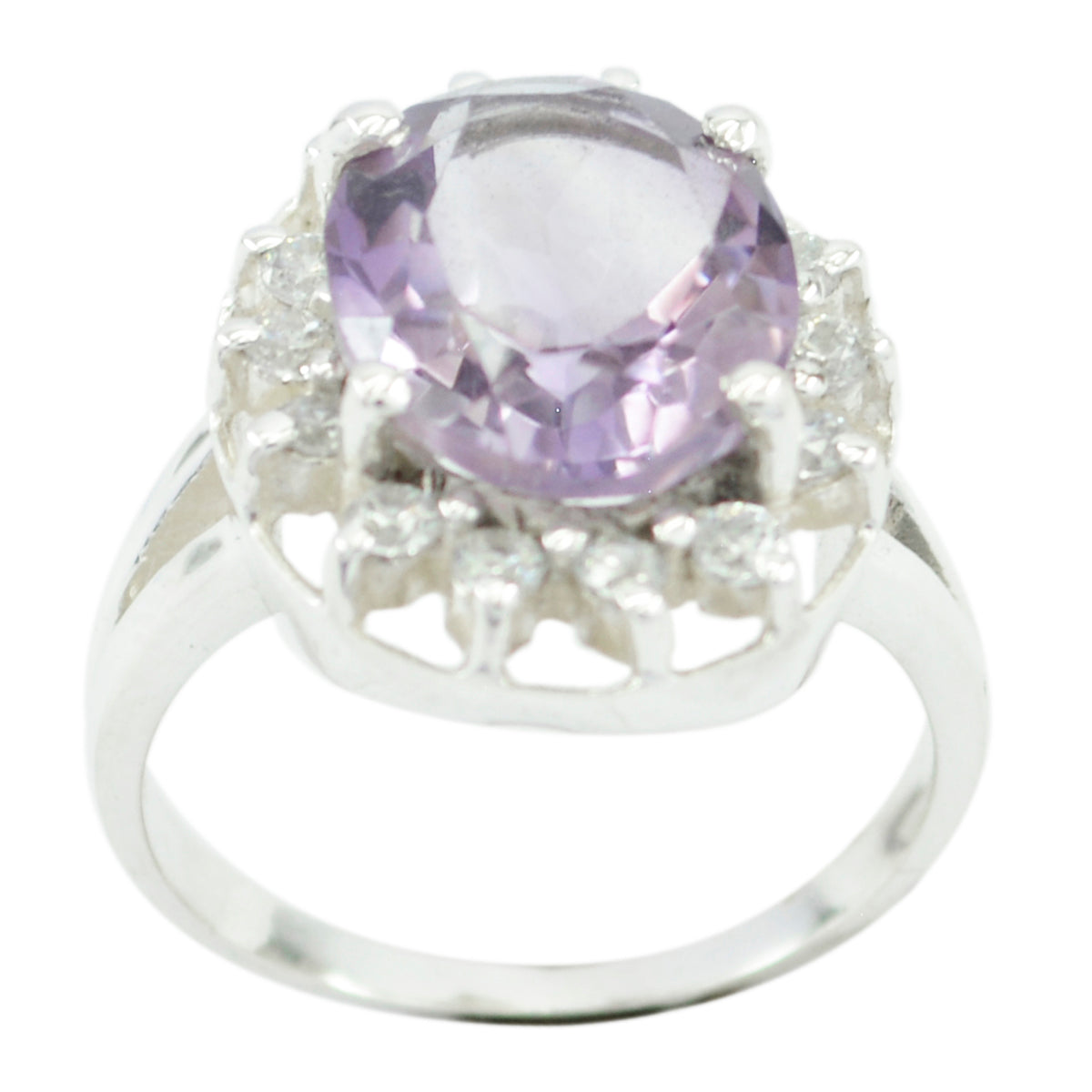 Alice Purple Halo Ring with Sparkling Gemstones Amethyst Purple