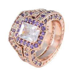 Ananya Purple Halo Ring for Women with Rose Gold Glow
