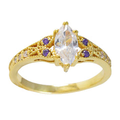 Anna Purple Halo Ring for Women Gold Vintage Design