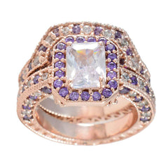 Ananya Purple Halo Ring for Women with Rose Gold Glow