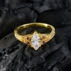 Anna Purple Halo Ring for Women Gold Vintage Design