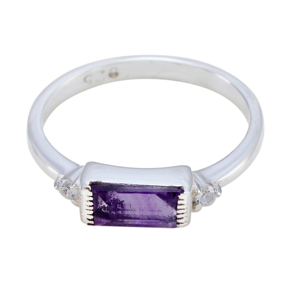 Yasmine Purple Halo Ring for Women with Amethyst Gemstone Amethyst Purple