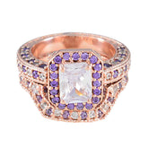 Ananya Purple Halo Ring for Women with Rose Gold Glow Amethyst Purple