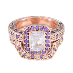 Ananya Purple Halo Ring for Women with Rose Gold Glow Amethyst Purple